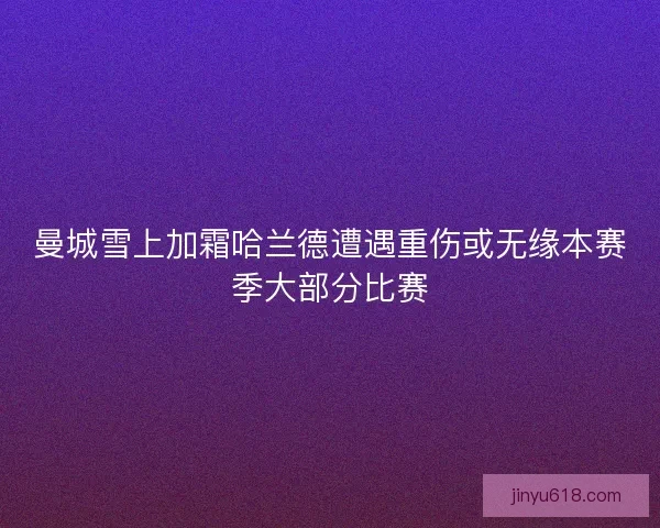 曼城雪上加霜哈兰德遭遇重伤或无缘本赛季大部分比赛
